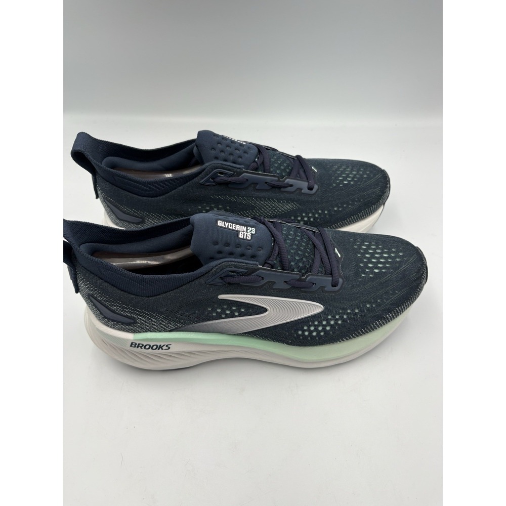 Brooks Glycerin 23 GTS Men's Navy White Mint Green Lace-Up Running Shoes